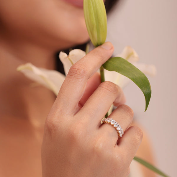 Oval Half Eternity Band