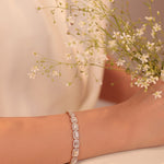 Emerald-Cut Halo Tennis Bracelet