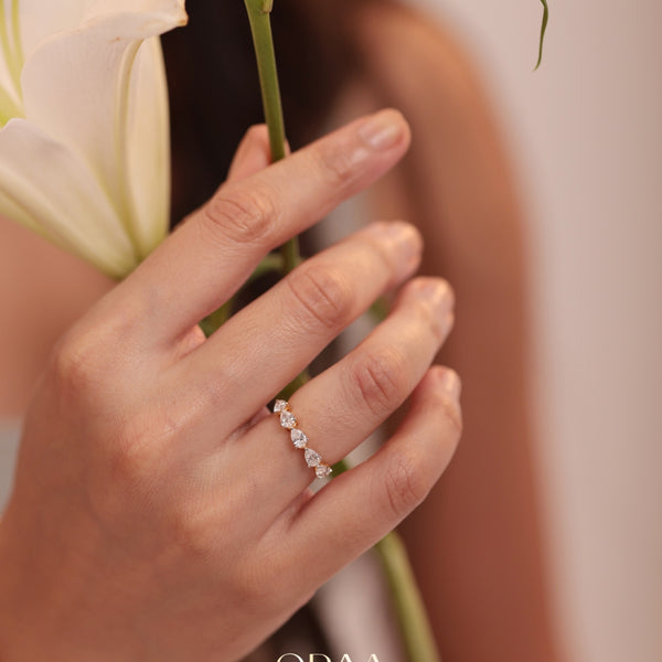 Pear Half Eternity Band