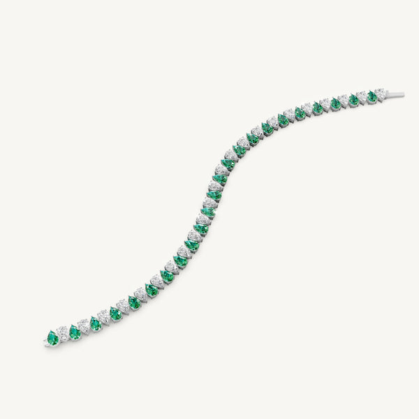 Pear Alternating Tennis Bracelet