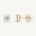 Emerald-Cut Diamond Studs