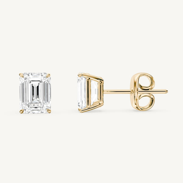 Emerald-Cut Diamond Studs