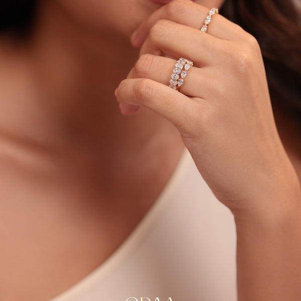 Pear Half Eternity Band