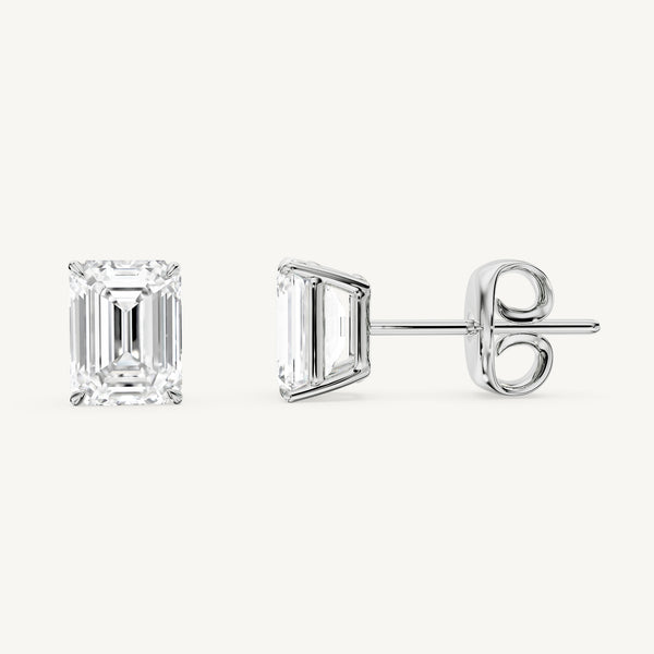 Emerald-Cut Diamond Studs