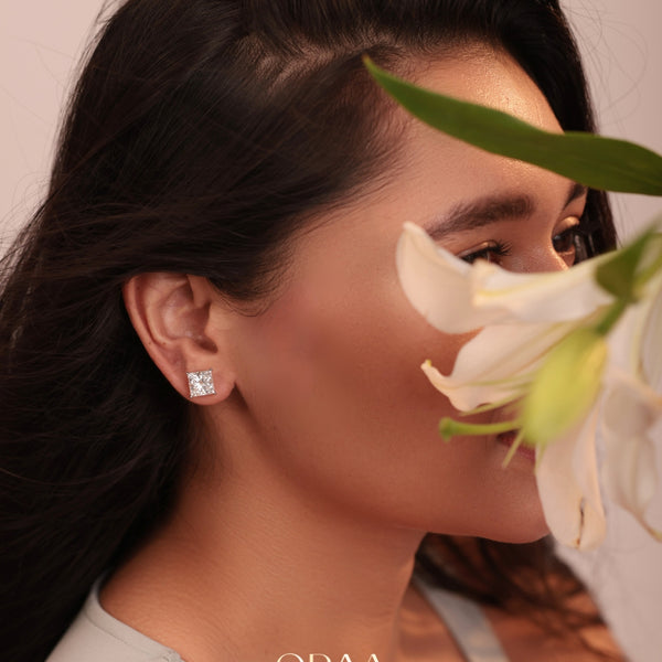 Princess-Cut Diamond Studs